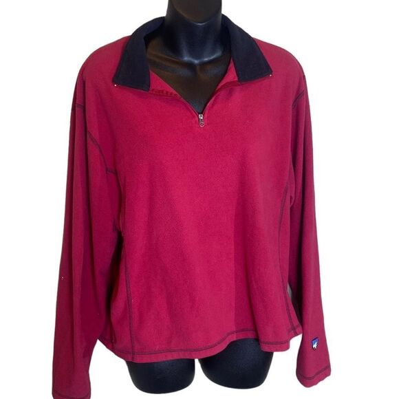 Kuhl microchamois fleece red 1/4 zip pullover xl - Picture 1 of 4